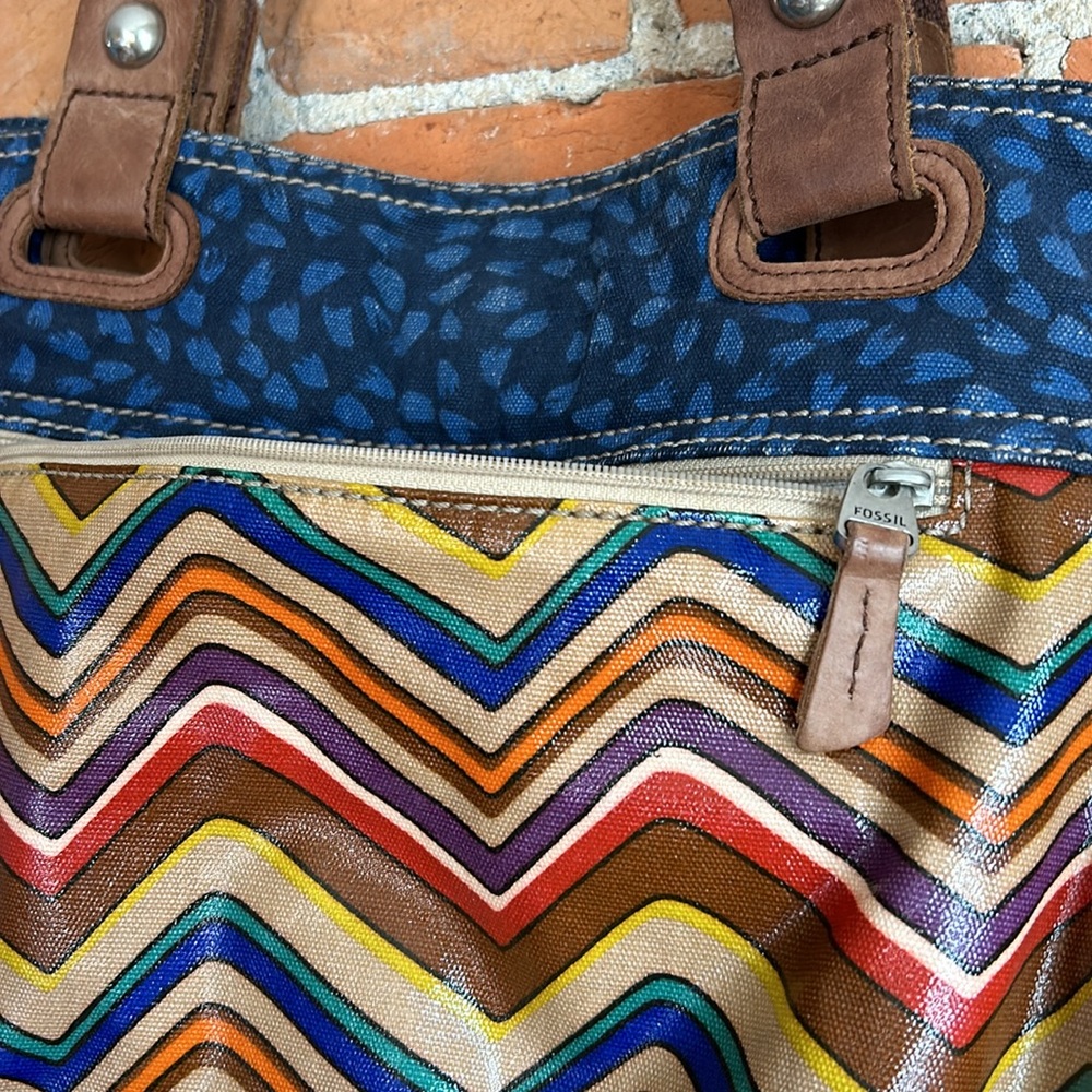 Fossil Key-Per Purse Colorful Chevron Animal Prin… - image 5
